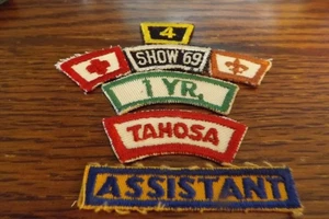 LOTE DE 7 PARCHE GASA/TELA TRASERO SEGMENTO ARCO BOY SCOUT - Imagen 1 de 2