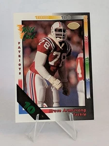 1992 Wild Card 10 Stripe #128 Bruce Armstrong card, New England Patriots - Picture 1 of 2