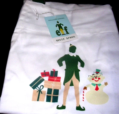 WILLIAMS SONOMA CHRISTMAS "BUDDY THE ELF" ADULT SIZE APRON 100% COTTON N/WTAGS - Image 1 of 4