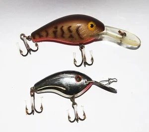 Lote de pares de señuelos de buceo profundo y poco profundo Crankbait plateado marrón - Imagen 1 de 3