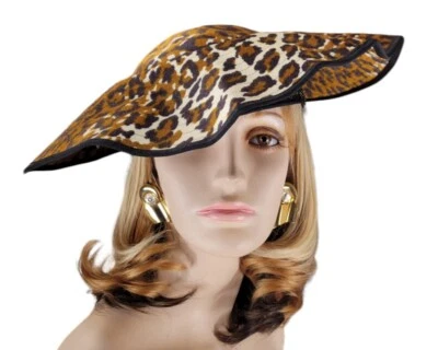 An Original By Ruby Taylor Vintage Leopard Cheetah Animal Print Felt Tilt Hat - Image 1 of 4