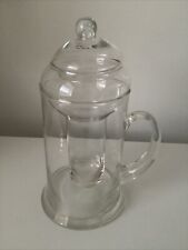 Large Vintage Glass Water Pitcher with ice insert and lid
