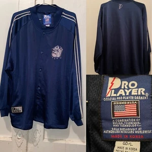 VTG 90s GEORGETOWN HOYAS NCAA Snap Up Shooting Warmup Shirt JERSEY Men’s XL - Picture 1 of 9