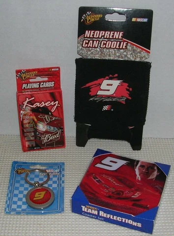 Lot KASEY KANE #9 NASCAR Collectibles CARDS Can Coolie COASTERS Key Chain NIP #9 Cover