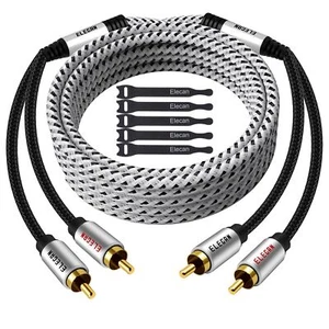 Premium RCA Cable 50 Ft (Hi-Fi Sound-16 AWG-Shielded) 2 RCA Male to 2 RCA Mal... - Picture 1 of 6