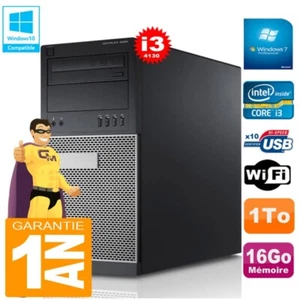 PC tour DELL 9020 Core I3-4130 RAM 16Go Disco 1A Grabador DVD Wifi W7 - Imagen 1 de 1