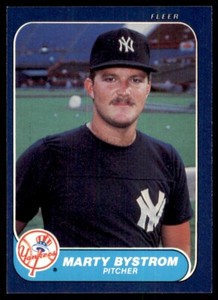 1986 Fleer Marty Bystrom c New York Yankees #102