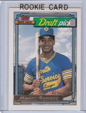 MANNY RAMIREZ ROOKIE CARD 1992 Topps GOLD WINNER RC Baseball INDIANS RED SOX