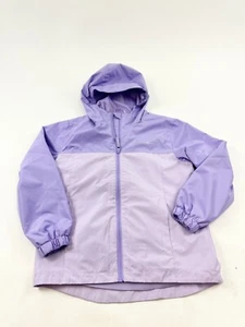 Eddie Bauer Jacket Youth Girls Medium Purple Windbreaker Hooded Full Zip - Picture 1 of 10