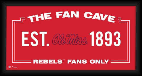 Ole Miss Rebels Framed 10" x 20" Fan Cave Collage Cover