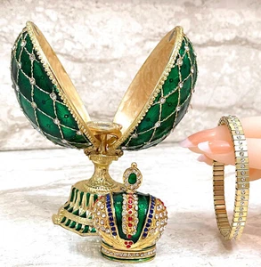 Faberge Collezione Imperiale Faberge Bracciale Uovo Set Regalo per San Valentino Oro dec - Foto 1 di 14
