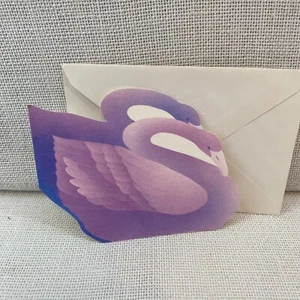 Hallmark Paper Purple Swan Marriage Congrats Lovable Wedding Greeting Card - Picture 1 of 5