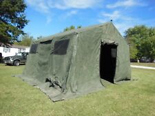 MILITARY BASE X TENT 303 ARMY  270 SQ-FT  NO LINER YES FLOOR CAMPING HUNT