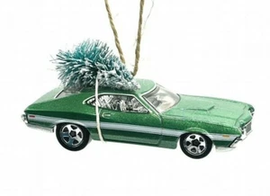 🎄Hot Wheels Ford Gran Torino Muscle Car Handmade Christmas Ornament +Mini Tree - Picture 1 of 4