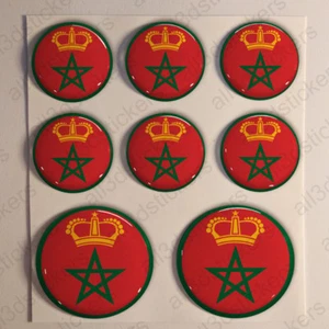 Morocco Stickers Roundel Cockade Rond 3D Resin Domed Air Force Sticker Adhesive - Picture 1 of 1