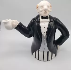Bombay Teekanne 1992 Henri the Butler schwarz-weiß figürliche Teekanne - Bild 1 von 3