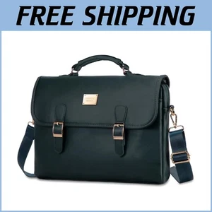 Elegant 15.6 Inch Faux Leather Laptop Bag with RFID Blocking & Adjustable Strap - Picture 1 of 9