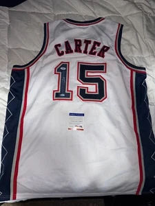 Autographed/Signed Vince Carter New Jersey White Basketball Jersey PSA/DNA COA - Picture 1 of 7