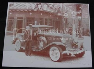 Tarjeta fotográfica sepia de automóvil de colección Auburn Roadster reimpresión años 30 - Imagen 1 de 1