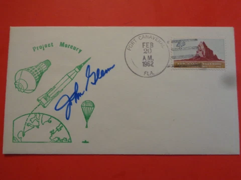 1962 Project MERCURY-John Glenn autographed-Launch Cover-JSA Authentic Cover