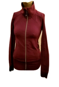 Lululemon Long Zipper Jacket Nylon Lycra Thumb holes Size 2 EUC Stride - Picture 1 of 12