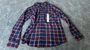 New Magellan Outdoors Mens Classic Fit Flannel Shirt. Sz Small & Red &Blue Plaid - Picture 1 of 2