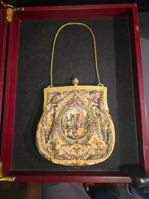 ANTIGUO BOLSO DE MANO TAPIZ PETIT POINT DE 1900 MARCO ART DECO MONEDERO. VINTAGE Foto 1 de 4