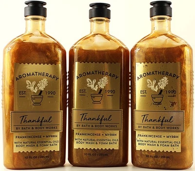 QTY 3 - Bath & Body Works GRAZIE - INCENSO + OLIO DI MIRRA lavaggio schiuma 10 oz - Immagine 1 di 2