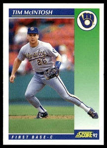 1992 Score Tim McIntosh Milwaukee Brewers #469 - Picture 1 of 2