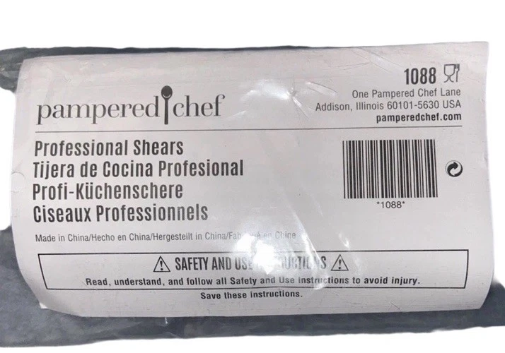 New Pampered Chef 1088 Professional Shears with Cover Black/Gray - Image 1 of 4