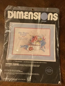 Vintage 1988 Dimensions Crewel Kit Wedding Flowers Barbara Mock Needlework - Bild 1 von 5