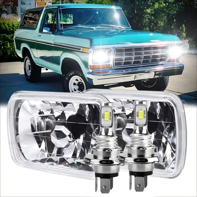For Ford Bronco 1978-1986 Pair DOT 5x7 7x6 inch LED Headlight Bulb Hi-Low Beam A - Image 1 of 4