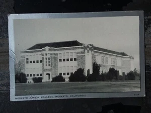 Vintage Unused Modesto Junior College Real Photo Postcard Education RPPC History - Picture 1 of 2