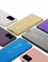 Mirror Flip Case Wallet For Samsung Galaxy S7 S8 S9 S9+ Cover With Built In Chip