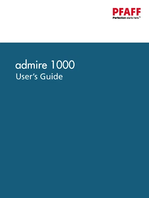 PFAFF Admire 1000 Instruction Manual : Full Color 38 Pages - Image 1 of 2