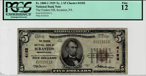 1929 $5 National Bank Note-(Scranton,PA) Very Scarce-1 of 2-- Finest known! - Picture 1 of 6