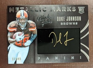 2015 BLACK GOLD METALLIC MARKS WHITE GOLD #MMDU DUKE JOHNSON AUTO # 'D 37/49