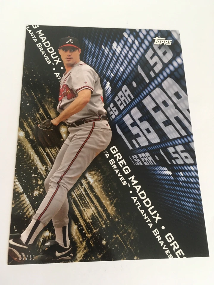 2016 Topps High Tek Highlights Jumbo 5x7 Greg Maddux Braves #’d 02/10 Gold - Image 1 of 1