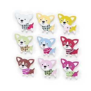 30pcs Cute Dog Wood Buttons for Sewing Scrapbooking Handmade Crafts Decor DIY - Picture 1 of 9
