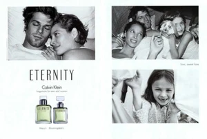 2002 Calvin Klein CK Eternity perfume Christy Turlington 2 páginas anuncio de revista - Imagen 1 de 1