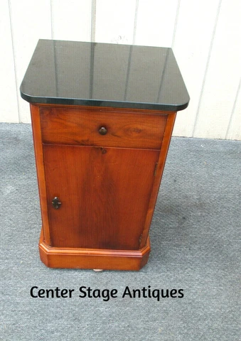 62986  Marble Top BLOOMINGDALES Nightstand End Table Stand Cover