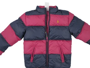NEW Polo Ralph Lauren Reversible Girls Puffer Coat! 6 *Pink Reverses to Stripe* - Picture 1 of 2