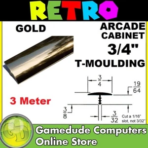 T-Moulding GOLD/CHROME 3/4inch/18mm (Sold per 3Meter) for Arcade Cabinets - 06 - Picture 1 of 1