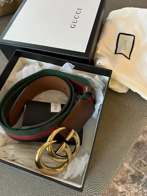 gucci Women’s belt Material With Gold Buckle 85 - Image 1 of 4