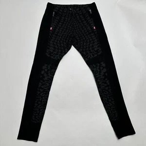 Newland Womens L Large Activewear Pants Leggings black and gray Italy FLAW - Picture 1 of 12