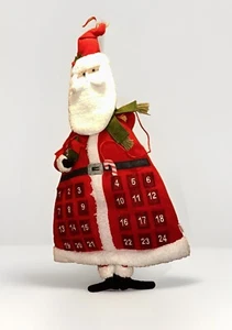 VTG Santa Advent Calendar Hanging Plush Christmas Countdown Candy Cane Marker - Picture 1 of 13