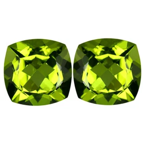 4,18 quilates (2 piezas) PAR A JUEGO Precioso Cojín (8 x 8 mm) Peridoto Verde Genuino - Imagen 1 de 1