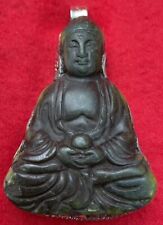 Tantric Buddhist Carved Jade Peaceful Meditating Medicine Buddha Pendant