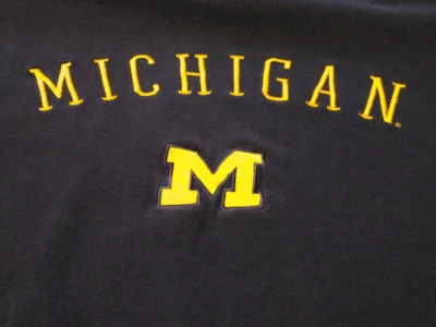 Columbia Navy Blue & Yellow University of Michigan Long Sleeve Shirt Size M NCAA — 第 1/3 张图片