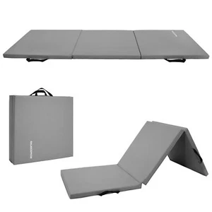 BalanceFrom GoGym 6 'x 2' x 1.5" Folding 3 Panel Exercise Gym Mat,Gray(Open Box) - Picture 1 of 7